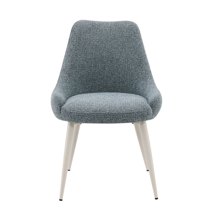 Laela - Side Chair (Set of 2) - Light Blue Boucle & White Finish