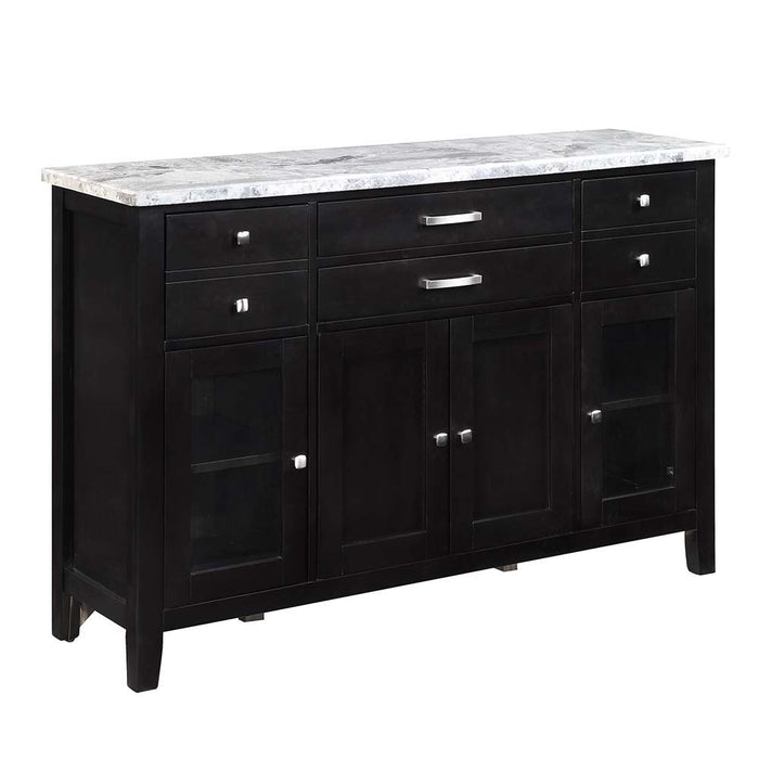 Hussein - Server With Marble Top - Marble & Black Finish