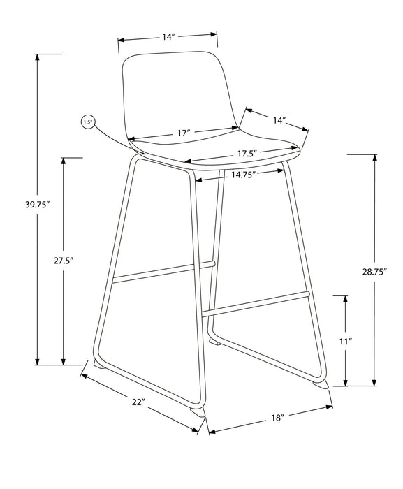 Office Chair, Bar Height, Standing, Computer Desk, Work, Leather Look, Contemporary, Modern - Gray