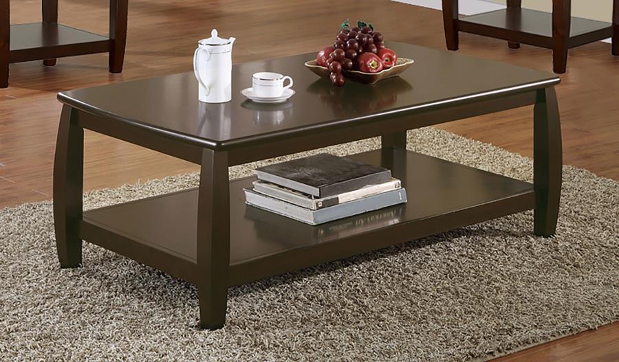 Willemse Motion Collection - Rectangular Coffee Table With Lower Shelf Espresso