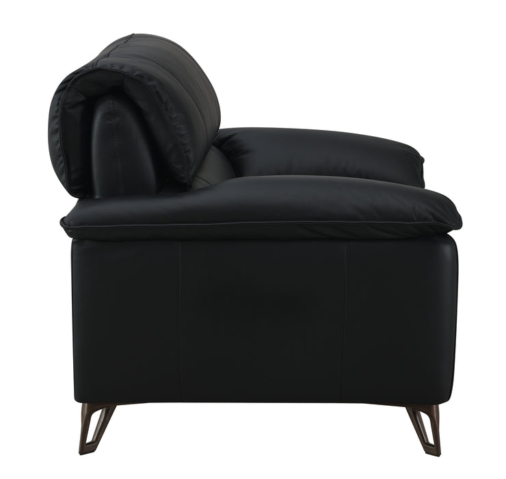 Eilene - Top Grain Leather Chair - Black