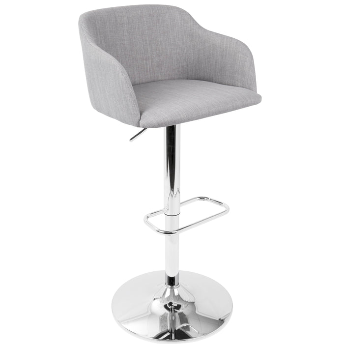 Daniella - Contemporary Adjustable Barstool With Swivel - Light Gray