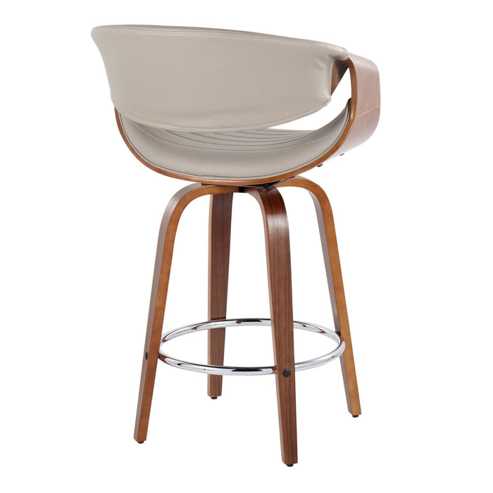 Symphony - Mid Century Modern Fixed Height Counter Stool & Swivel With Round Footrest (Set of 2)