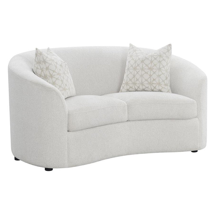 Rainn - Boucle Upholstered Sloped Arm Loveseat - Latte