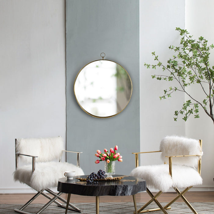 Round Mirror, Circle Mirror With Iron Frame For Living Room Bedroom Vanity, Entryway Hallway