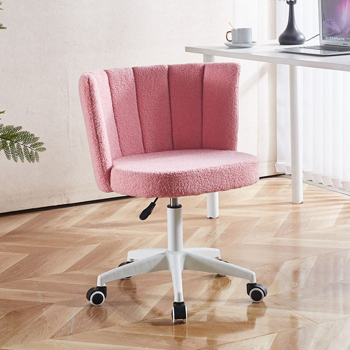 Home Office Chair, Fluffy Fuzzy Comfortable Makeup Vanity Chair, Swivel Desk Chair Height Adjustable Dressing Chair For Bedroom