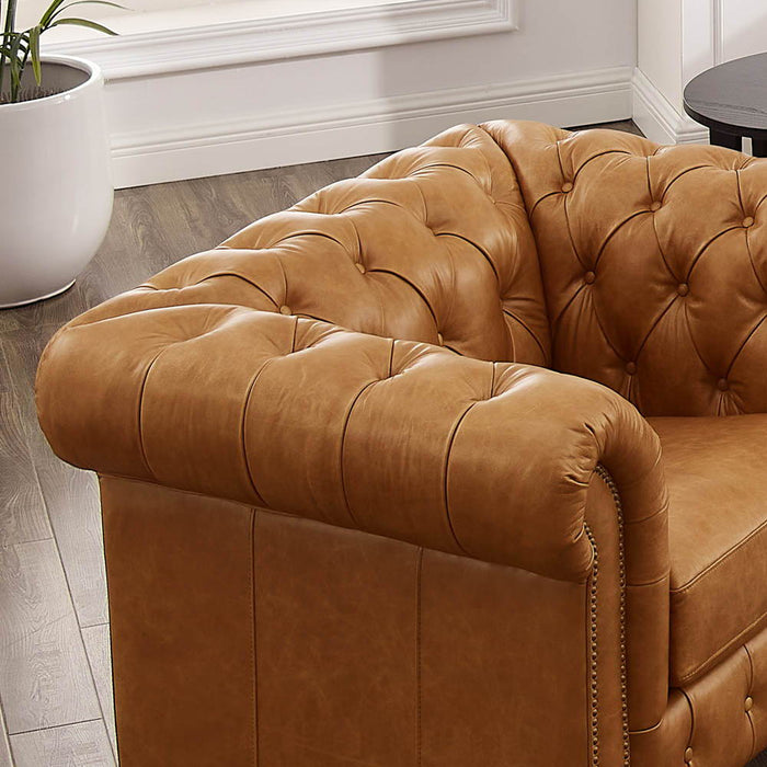 Kingston - Waxy Pull Up Leather Chair - Brown