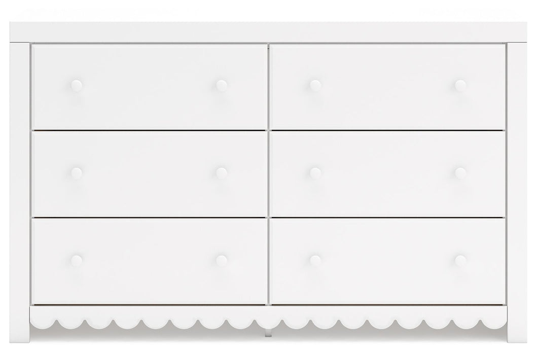 Mollviney - White - Six Drawer Dresser