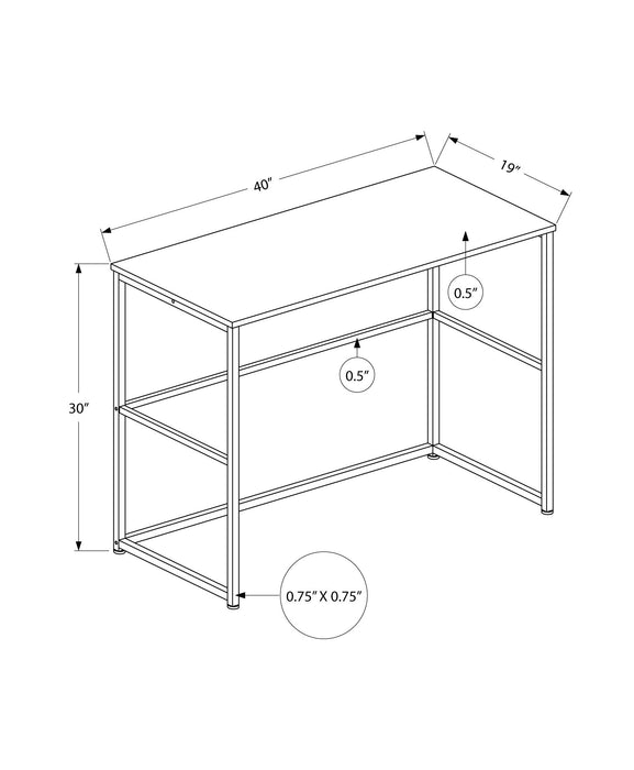 Computer Desk, Home Office, Laptop, Left, Right Set-Up, Storage Drawers, Work, Contemporary Modern - Gray