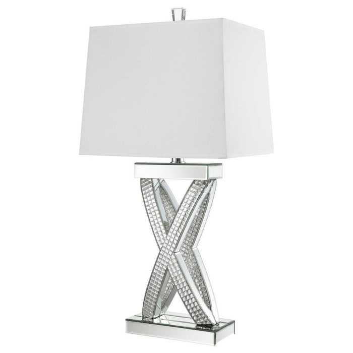 Dominick - Table Lamp With Rectange Shade - White And Mirror