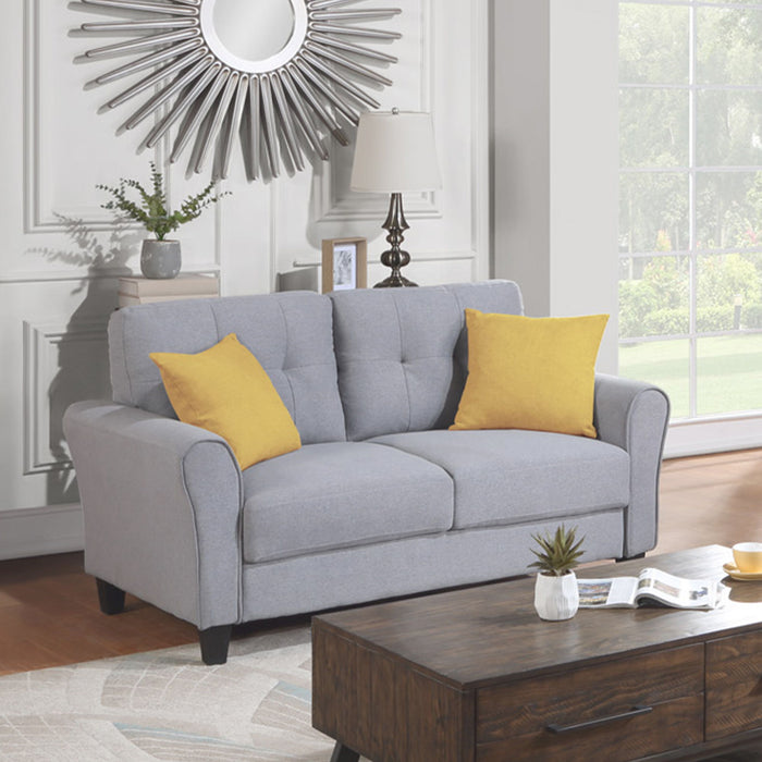 Modern Living Room Loveseat Linen Upholstered Couch Furniture For Home Or Office