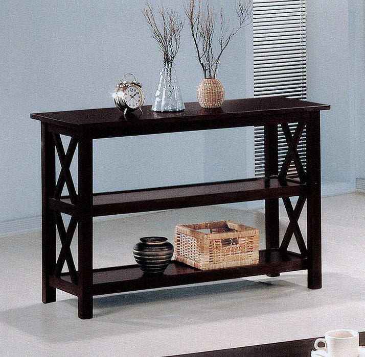 Living Room : Occasional Sets - Sofa Table With 2-shelf Deep Merlot