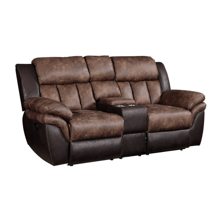 Jaylen - Loveseat - Toffee & Espresso Polished Microfiber