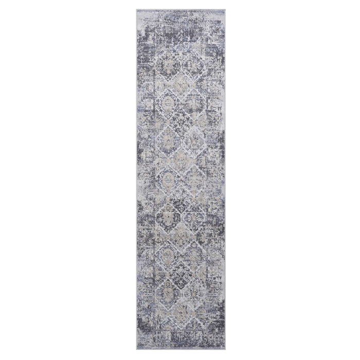 Payas - 2' x 8' Traditional Non-Shedding Living Room Bedroom Dining Home Office Stylish And Stain Resistant Area Rug - Gray / Blue