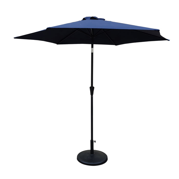 8.8' Outdoor Aluminum Patio Umbrella With 42 Pound Round Resin Umbrella Base