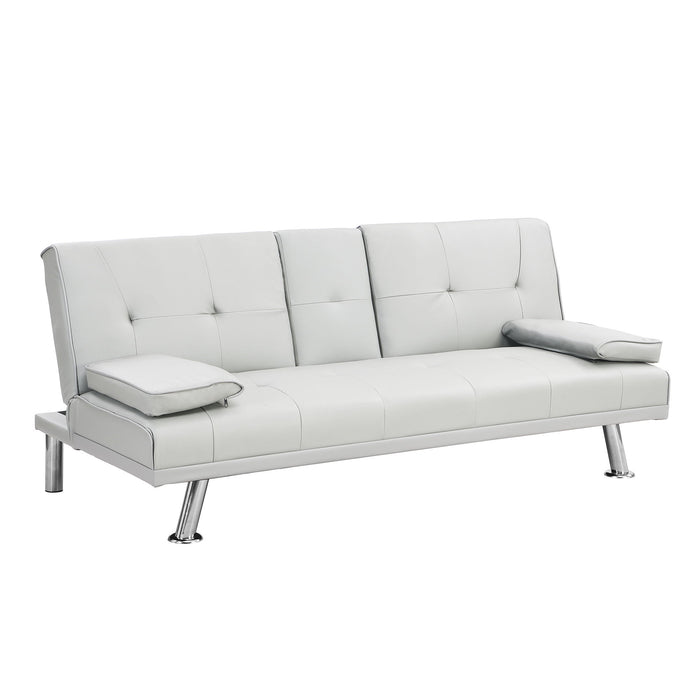 Futon Sofa Bed With Armrest Two Holders