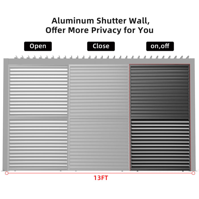 Louver Grille 1 / 3 13Ft Frame & Louvers - Black