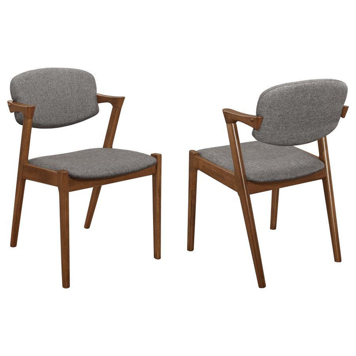 Malone Collection - Grey - Malone Dining Side Chairs Grey And Dark Walnut (Set of 2)