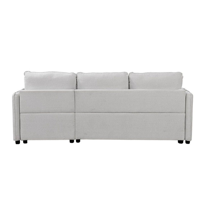 Yaroslav - Sectional Sofa With Sleeper & Storage - Cream Velvet