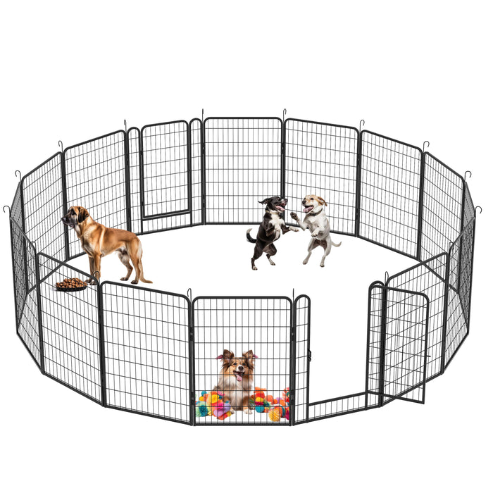 Heavy Duty Metal Playpen With Door, Dog Fence Pet Exercise Pen For Outdoor, Indoor