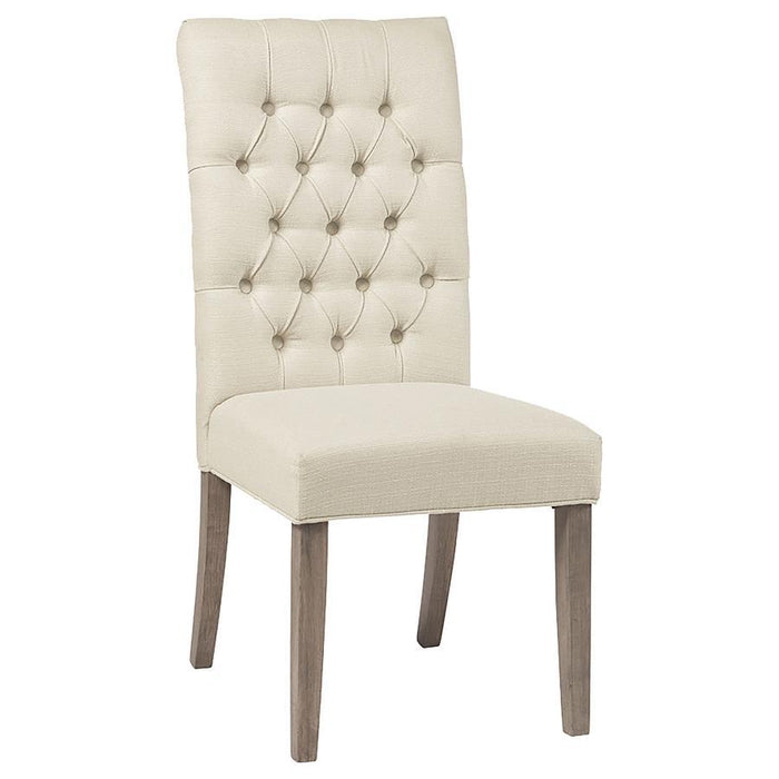 Oatmeal - Gadsden Tufted Back Dining Chairs Vineyard Oak (Set of 2)