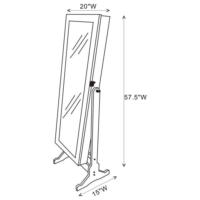 Jewelry Cheval Mirror With Crytal Trim Silver