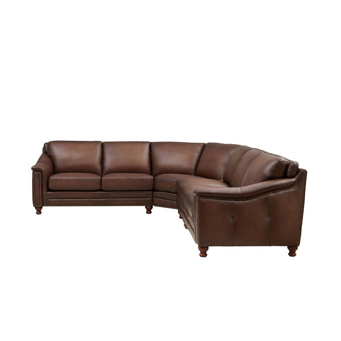 Belfast - Leather Sectional - Brown