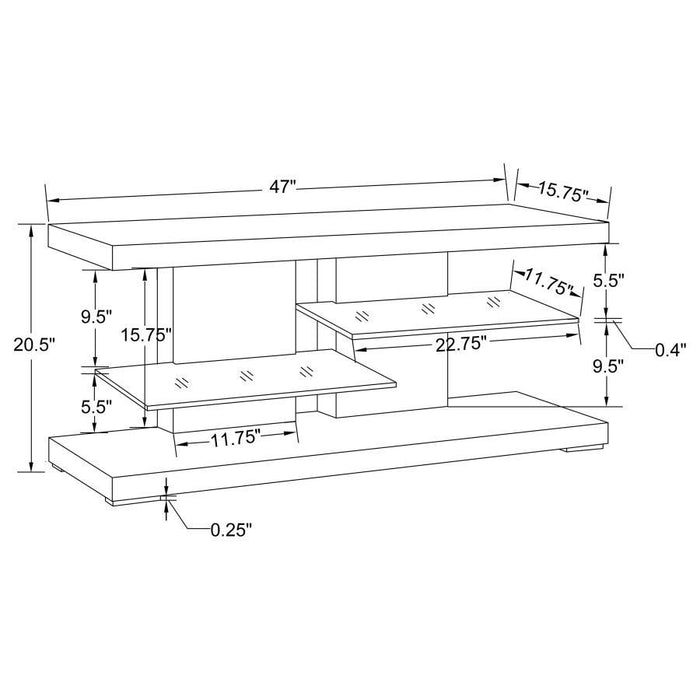 Living Room : Tv Consoles - 2-shelf Tv Console Glossy White