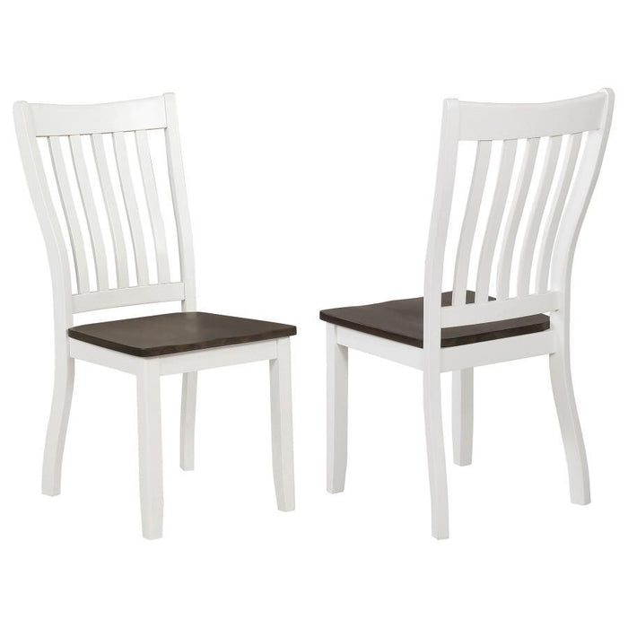 Kingman Collection - Kingman Slat Back Dining Chairs Espresso And White (Set of 2)