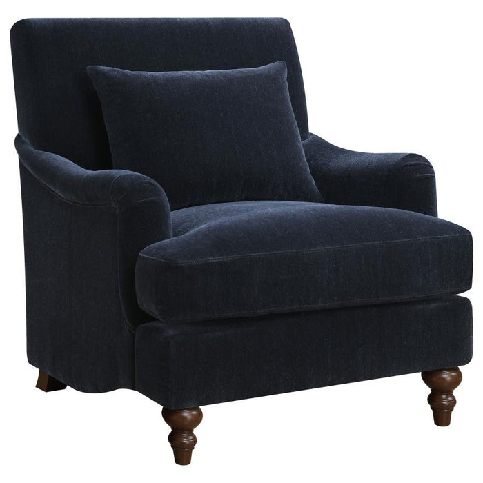 Midnight - Upholstered Accent Chair With Turned Legs Midnight Blue