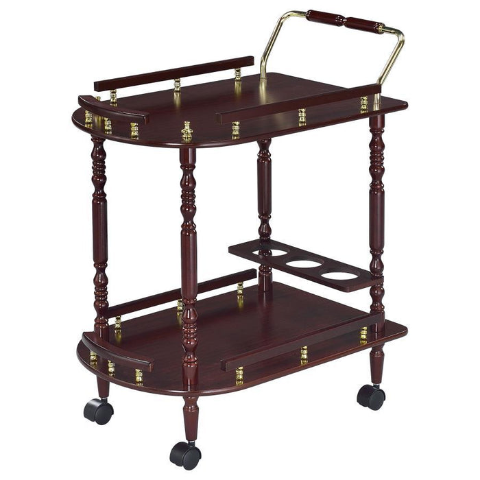 Rec Room: Serving Carts - 2-tier Serving Cart Merlot And Brass