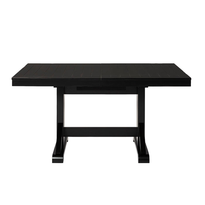 Classic Extendable Trestle Dining Table - Antique Black