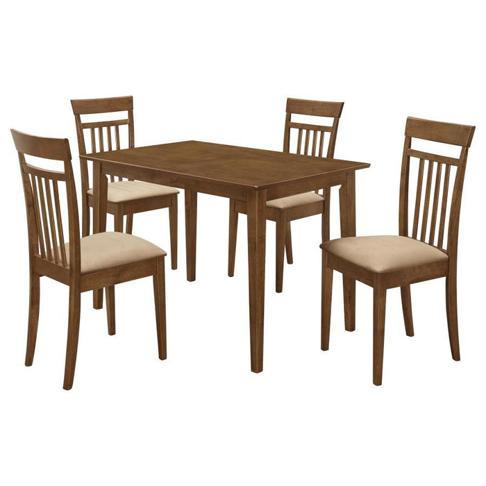 Dining: Packaged Sets Wood - Beige - 5-piece Dining Set Chestnut And Tan