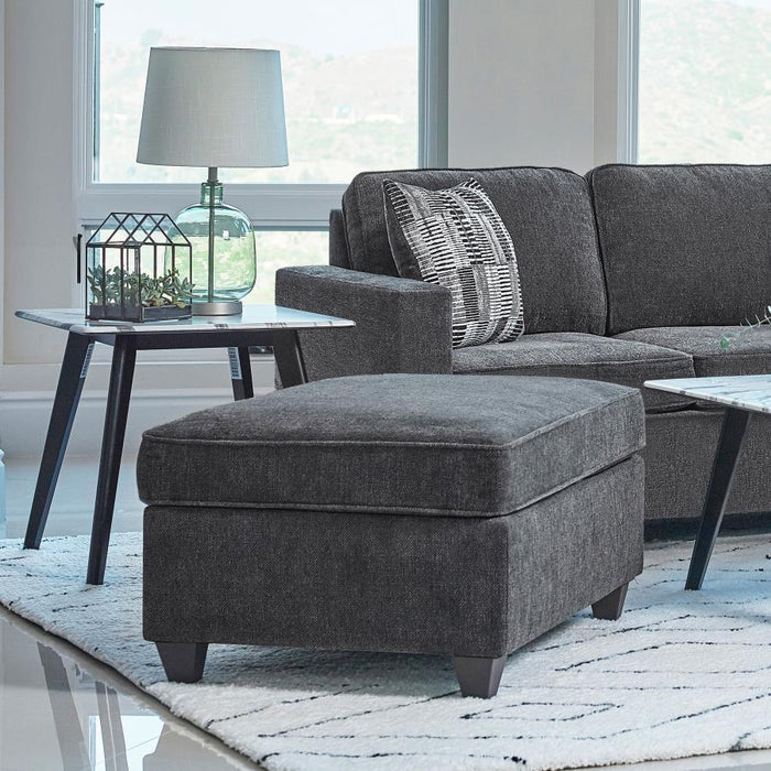 Dark Grey - Mccord Upholstered Ottoman Dark Grey