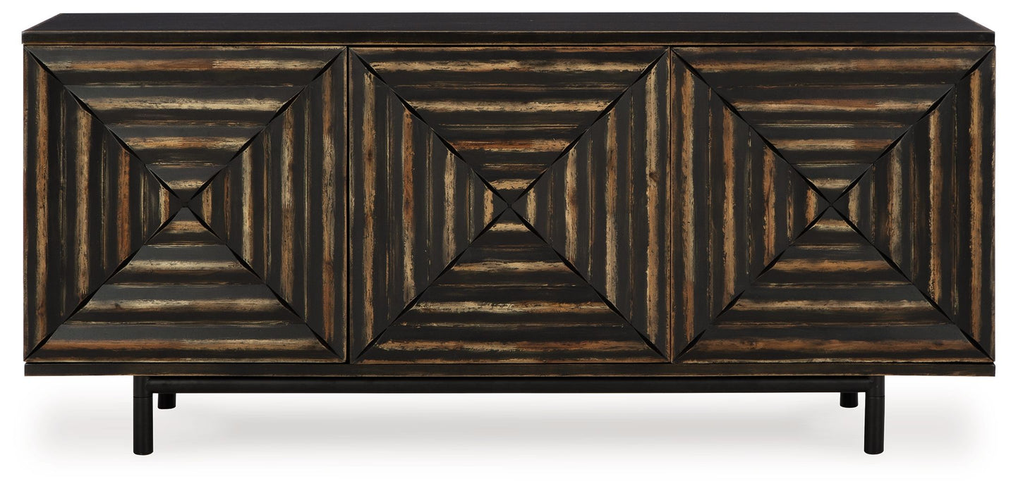 Fair Ridge - Distressed Black - Accent Cabinet