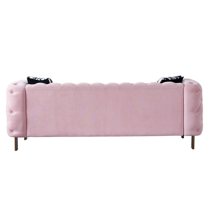 Chesterfield - Modern Tufted Velvet Living Room Sofa, 84.25''W Couch