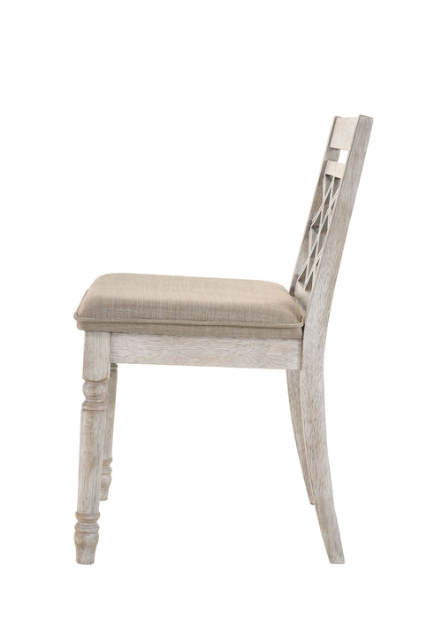 Havanna - Wide Contemporary Fabric Chair With Cushion (Set of 2) - Off White