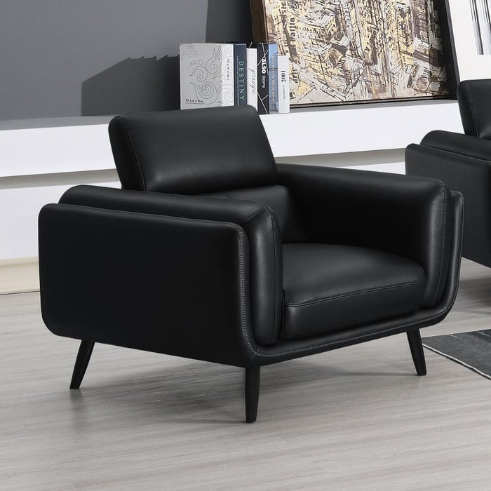 Shania - Track Arms Chair With Tapered Legs - Black