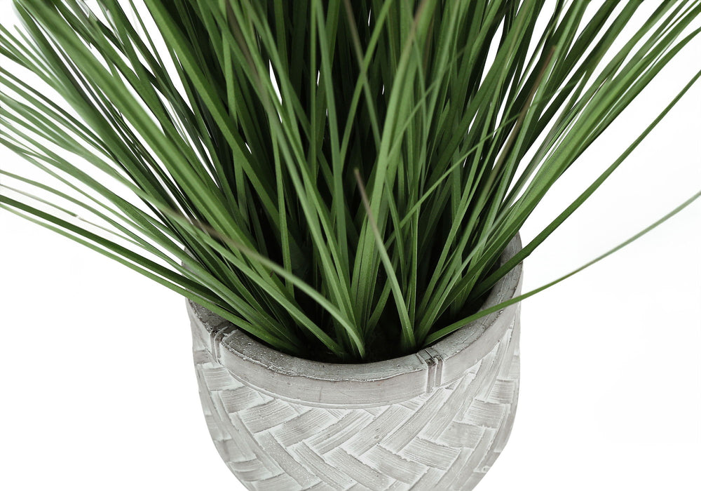 Artificial Plant, 21" Tall, Grass, Indoor, Faux, Fake, Table, Greenery, Potted, Real Touch, Decorative - Green / White