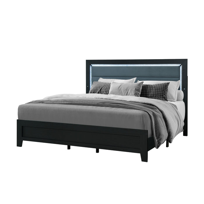 Carlos - Queen Bed & LED - Black