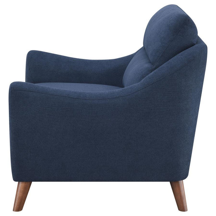 Gano - Sloped Arm Upholstered Chair - Navy Blue