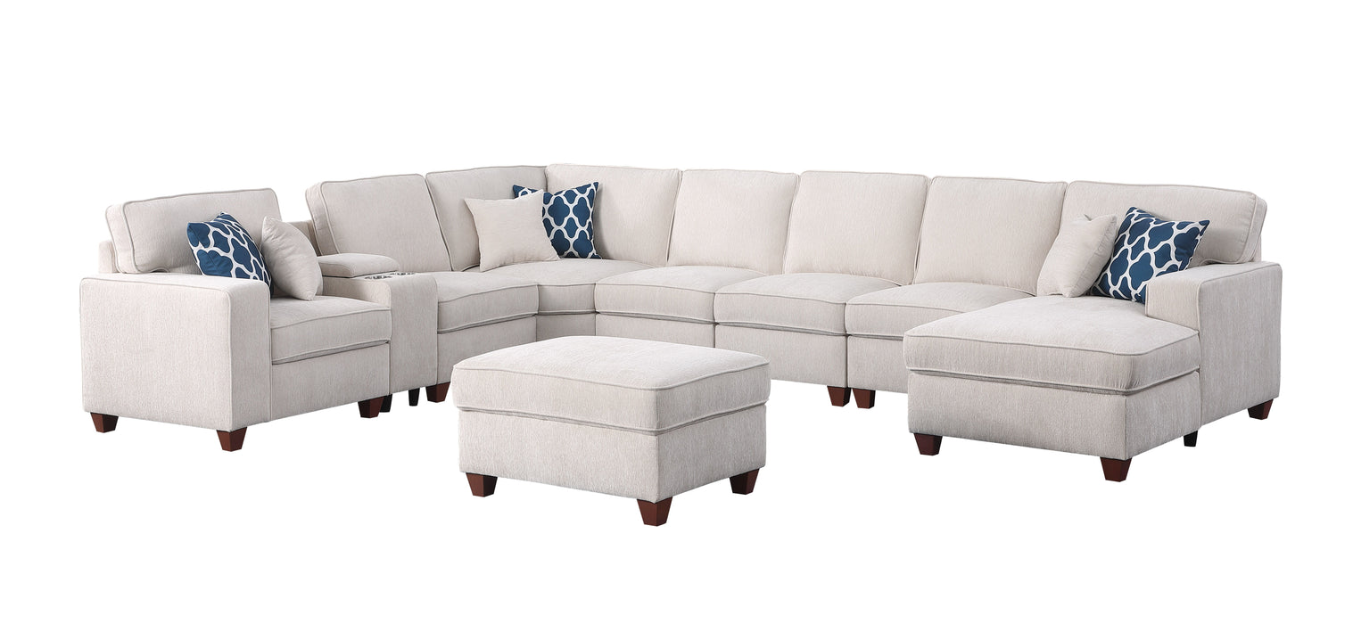 Sarah - Upholstered Sectional With Ottoman