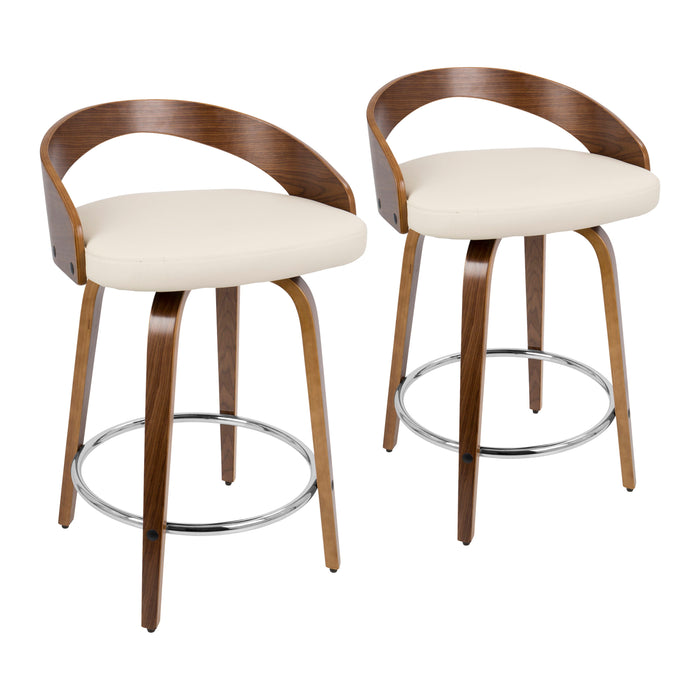 Grotto - Mid-Century Modern, Counter Stool With Swivel (Set of 2)