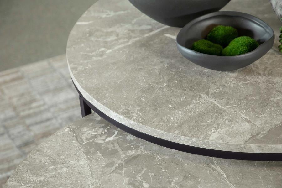 Grey Faux Marble - 2 Pc Nesting Coffee Table