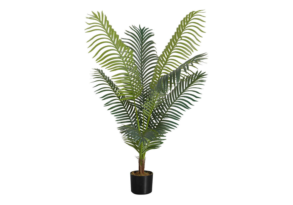 Artificial Plant, 47" Tall, Palm Tree, Indoor, Faux, Fake, Floor, Greenery, Potted, Real Touch, Decorative - Green / Black