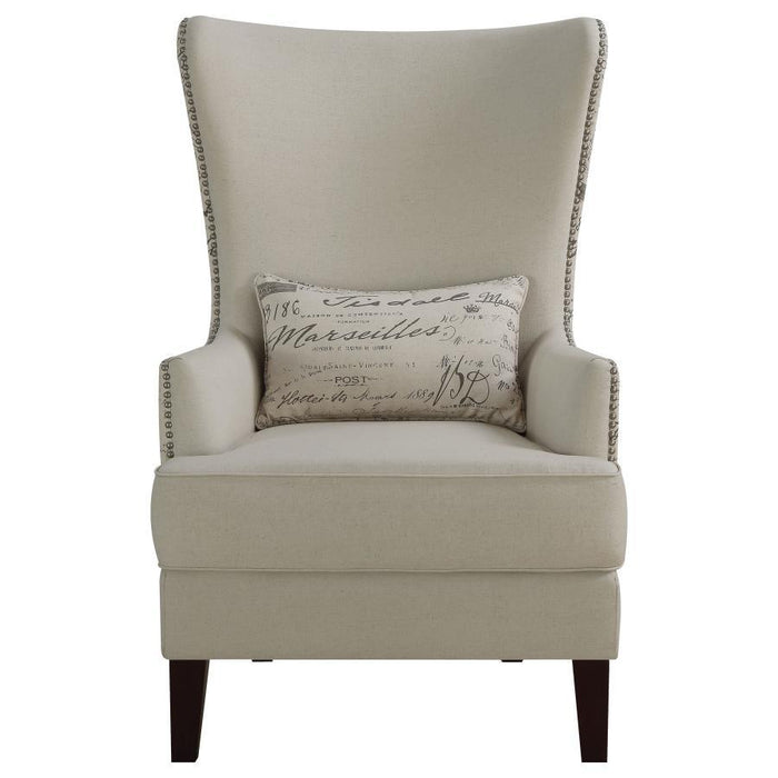 Cream - Curved Arm High Back Accent Chair Cream