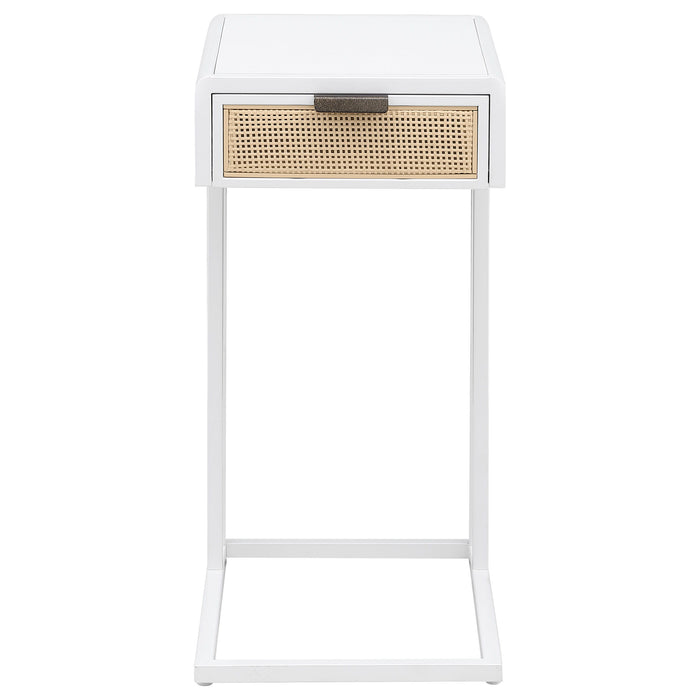 Amherst - 1-Drawer Radio Weave Cane Metal Side Table