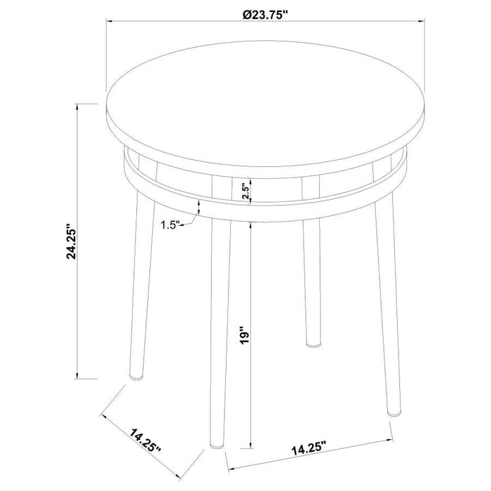 Avilla - Round Marble Top Side End Table - White