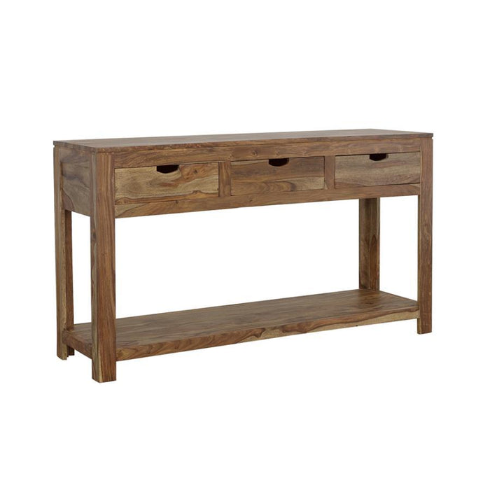 Persia 3-drawer Storage Console Table Natural Sheesham