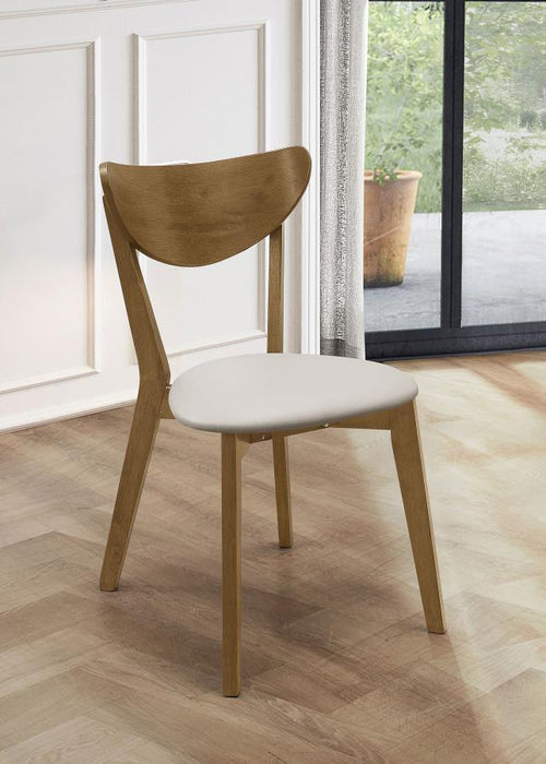 Kersey Collection - Tan Pu - Kersey Dining Side Chairs With Curved Backs Beige And Chestnut (Set of 2)